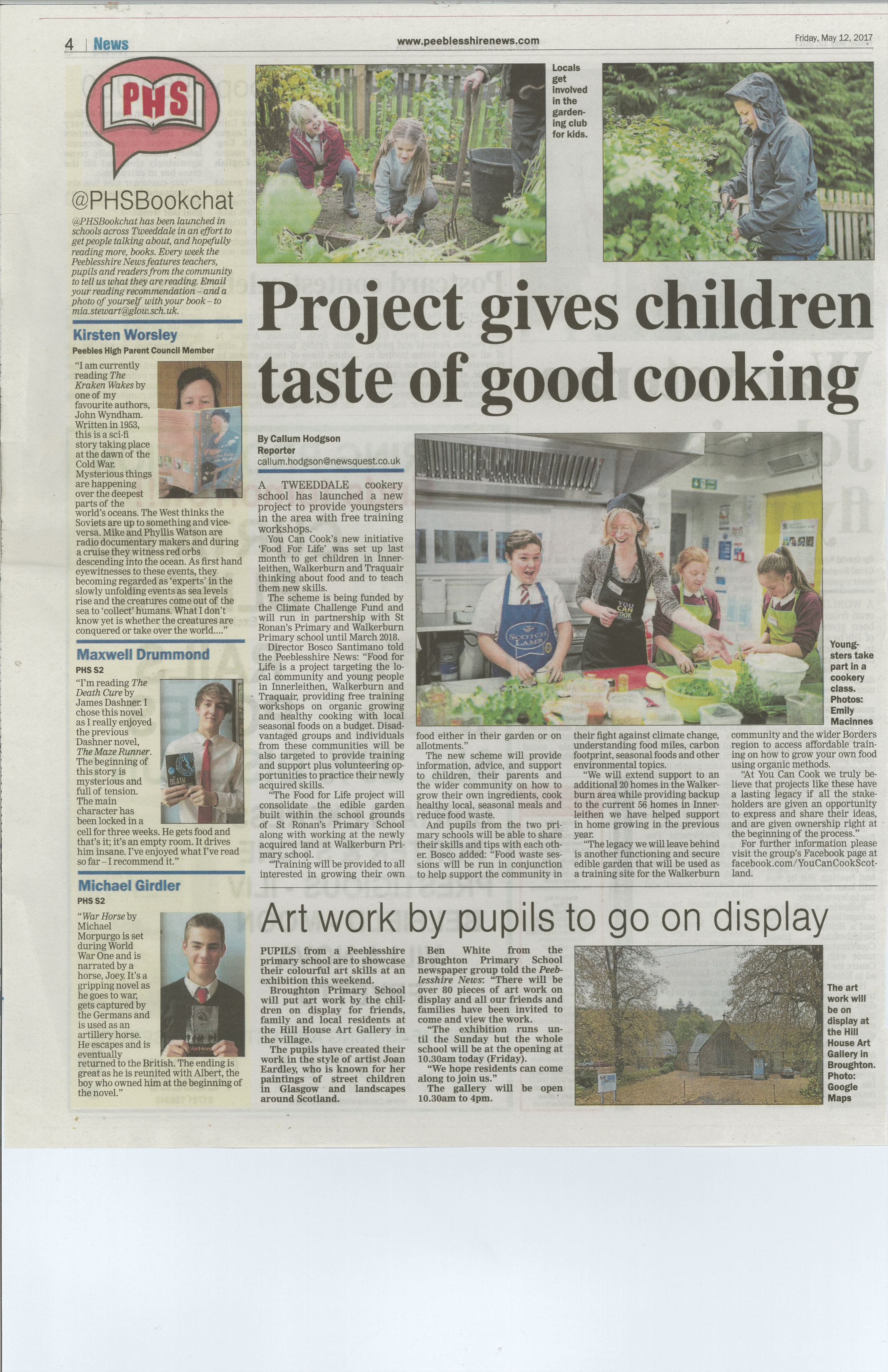 Press Clipping: Project gives children taste of good cooking, May 2017