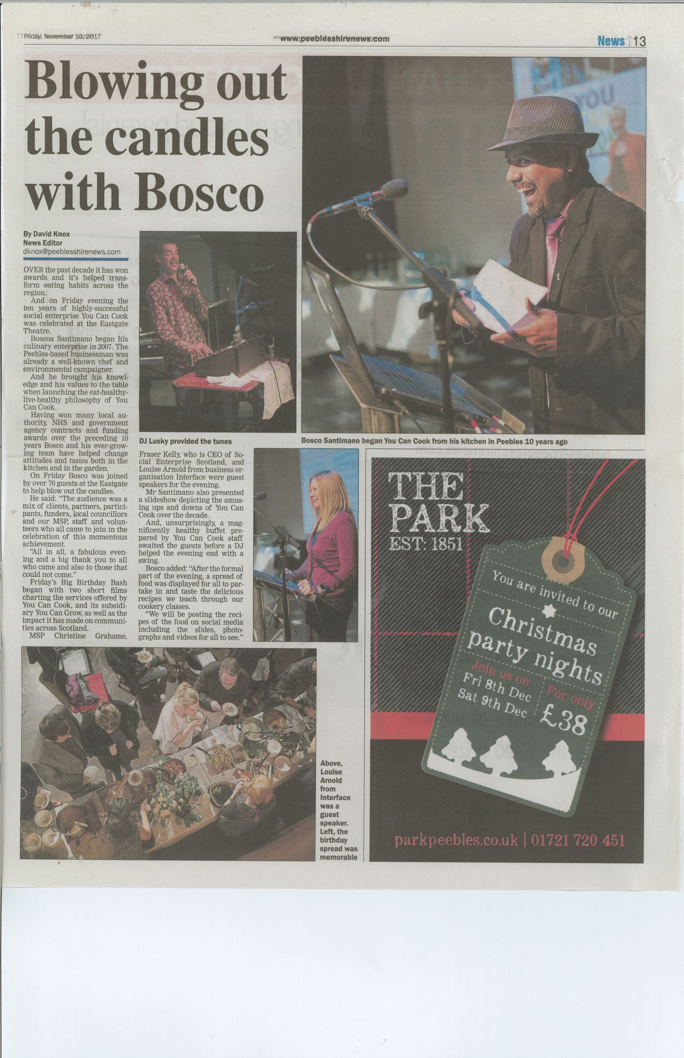 Press Clipping: Blowing out the candles with Bosco