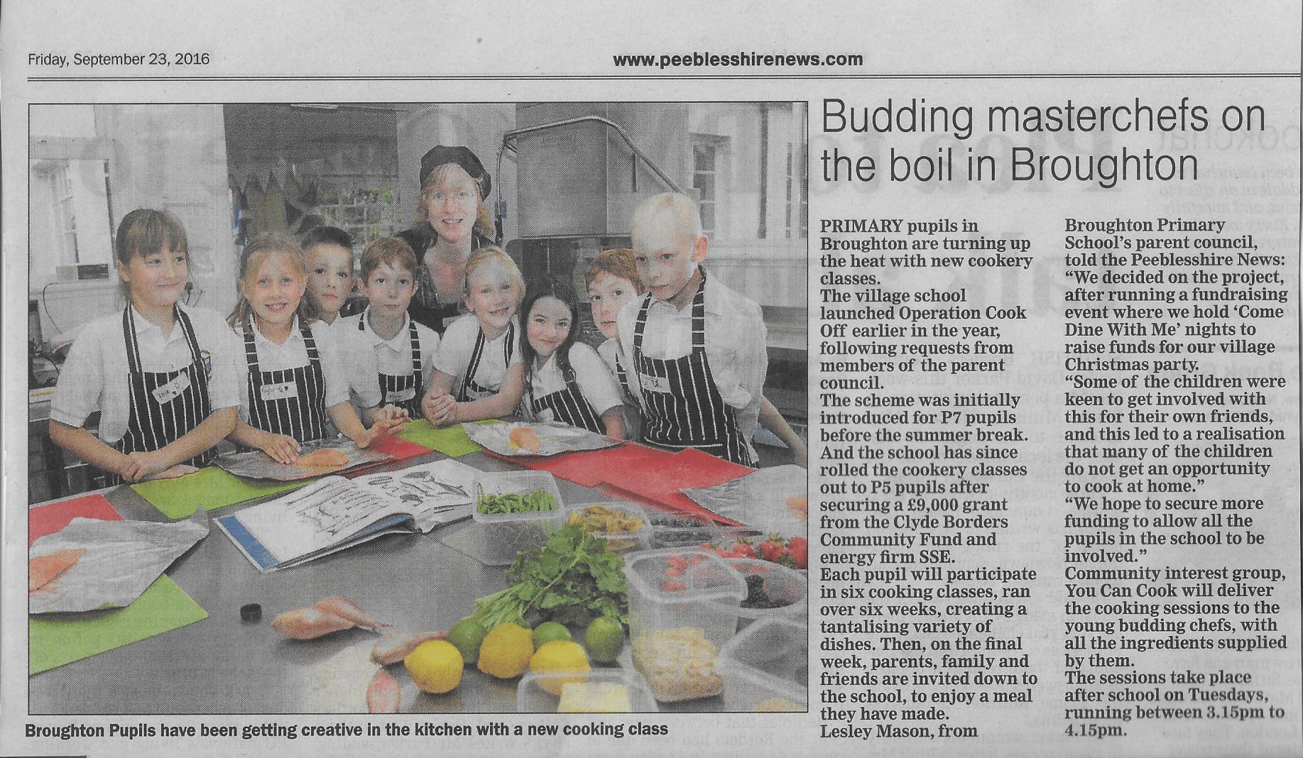 Press Clipping: Budding masterchefs on the boil in Broughton